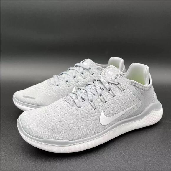 Nike Free RN 2018 Wolf Grey White Sneakers Retro 942837-003 Womens Size 8.5 - Picture 4 of 5
